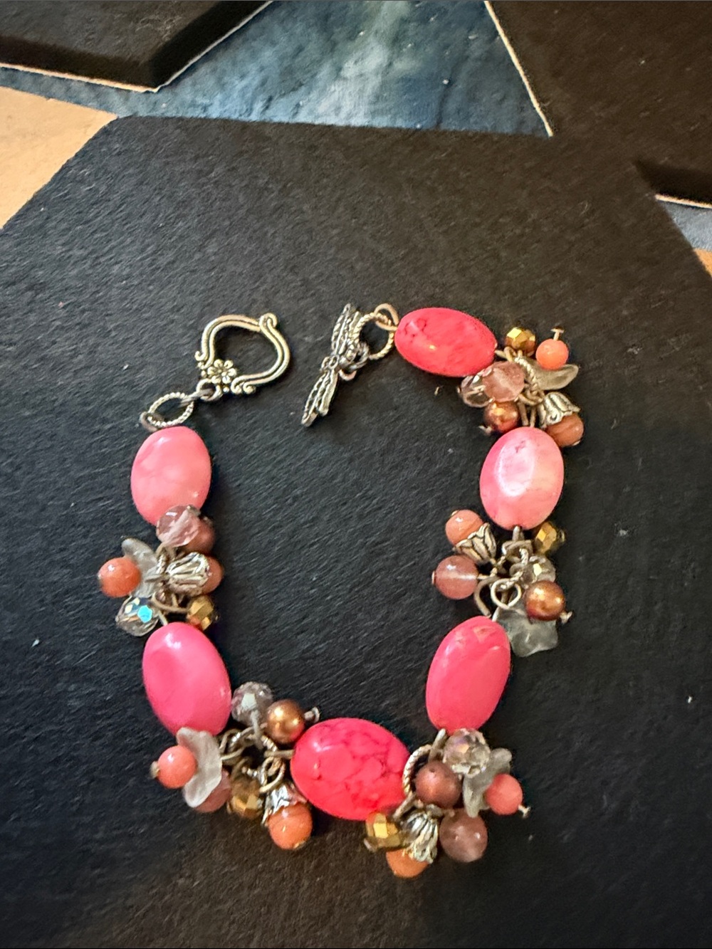 Pink Beaded Statement Bracelet - Women's Jewelry